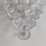 12 Baccarat crystal champagne glasses, circa 1920