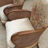 Pair of armchairs in walnut 1930
