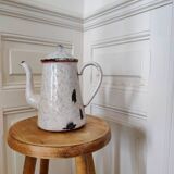 White enamel coffee pot