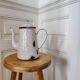 White enamel coffee pot