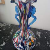 Ancient Murano vase in aventurine and murrina polychrome Italy circa 1940