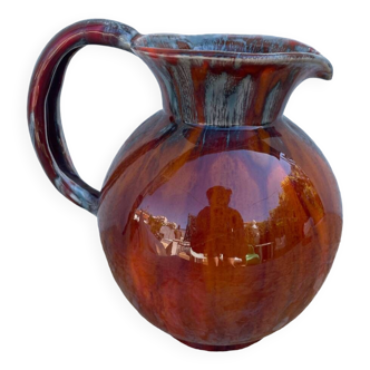beautiful red ceramic pitcher signed