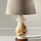 Lamp with vintage ceramic and velvet magnolias