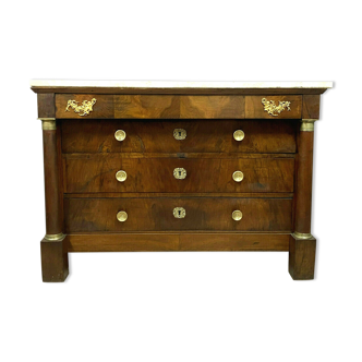 Dresser Empire era in mahogany and gilded bronzes around 1810-1815 façade opening by 4 shot