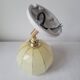 Wall lamp in opaline, brass and porcelain