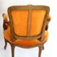 Orange ras ras velvet louis XV chair