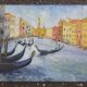 Huile sur panneau du Grand Canal à Venise