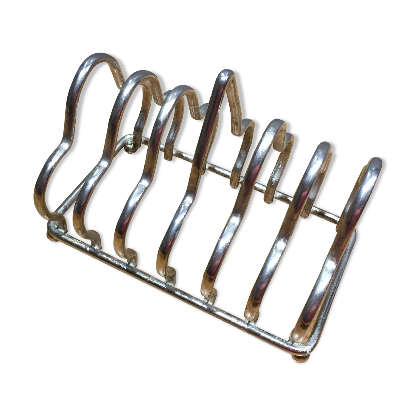 Silver metal toast holder 6 compartments