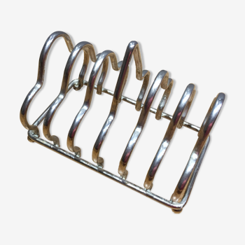 Silver metal toast holder 6 compartments