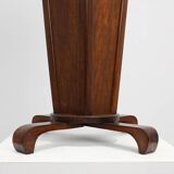 Art Deco round Oak Side Table, France 1930s
