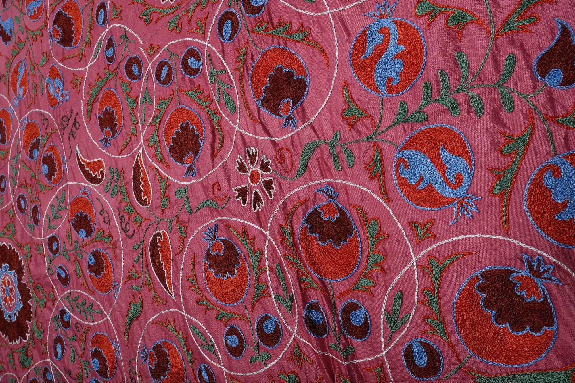 Vintage hand-embroidered tribal tapestry 245x299 cm