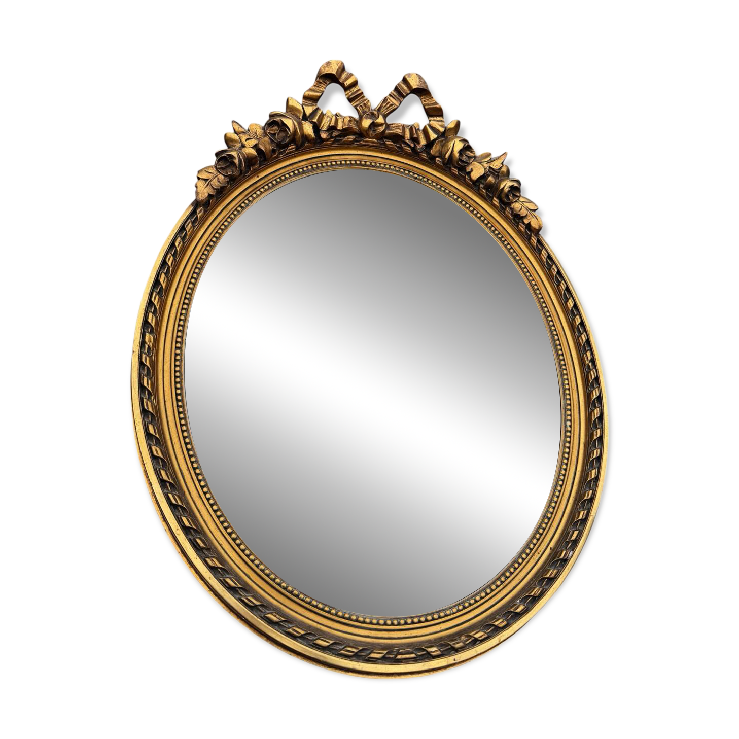 Round mirror with ribbon in Louis XVI style – 19th century