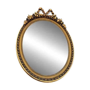 Round mirror with ribbon in Louis XVI style – 19th century