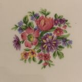 Chocolate cake dish Raynaud Limoges floral decoration