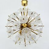 Val Saint Lambert crystal sputnik gold chandelier , 1960’s