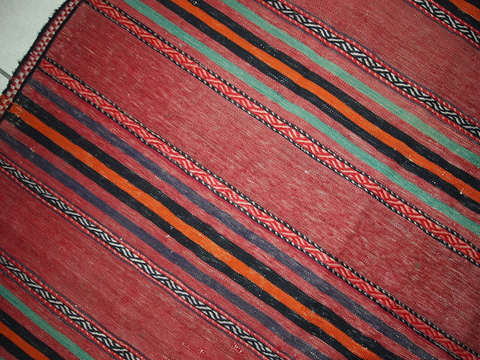 Kilim vintage fait main Ardabil persan 139cm x 288cm (1940s)