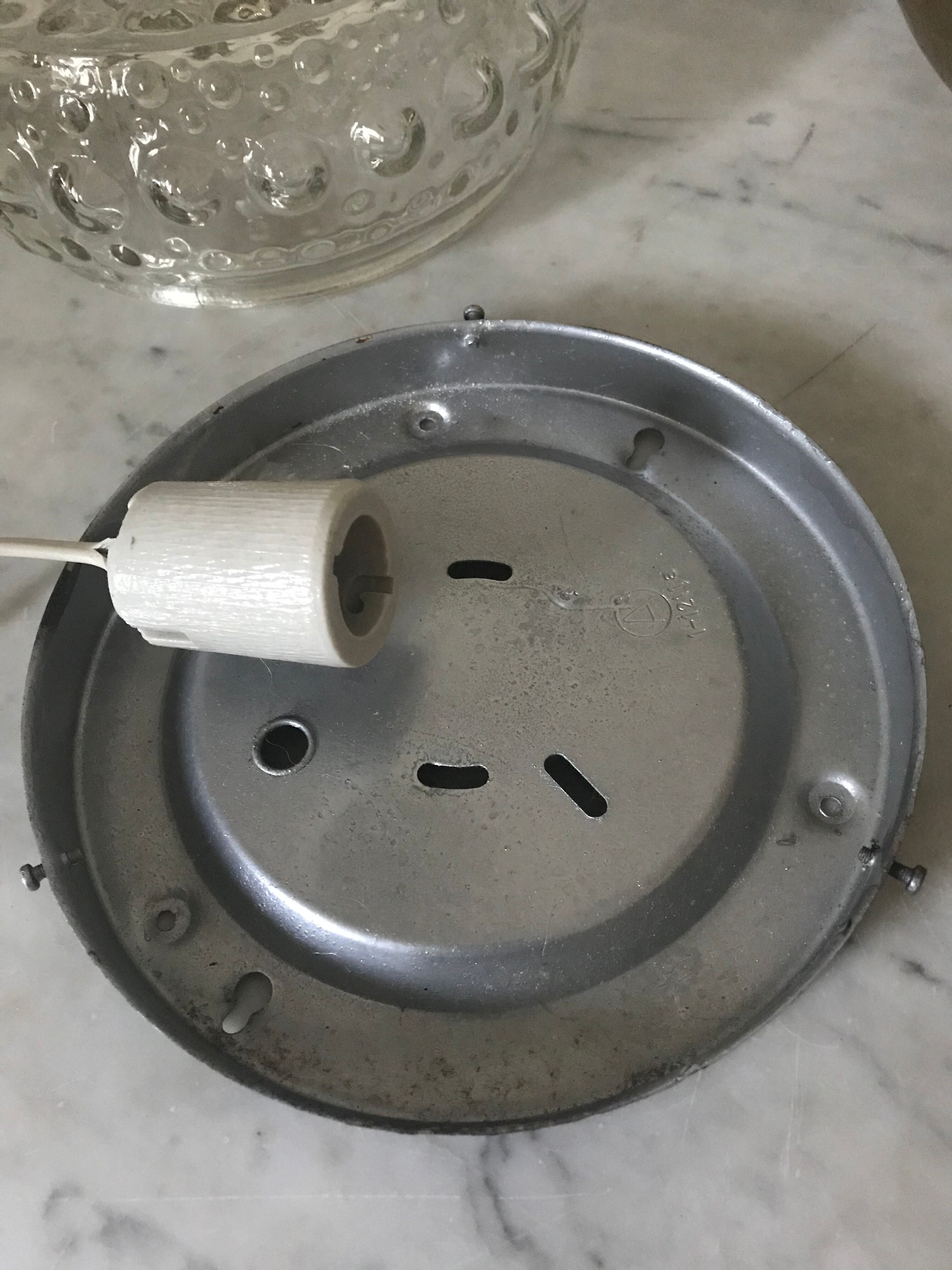 Glass ceiling light circa 1960