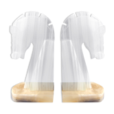 Pair of bookbands in onyx horse heads