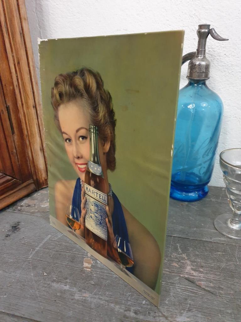Advertising cardboard - advertising cognac martell - bistrot
