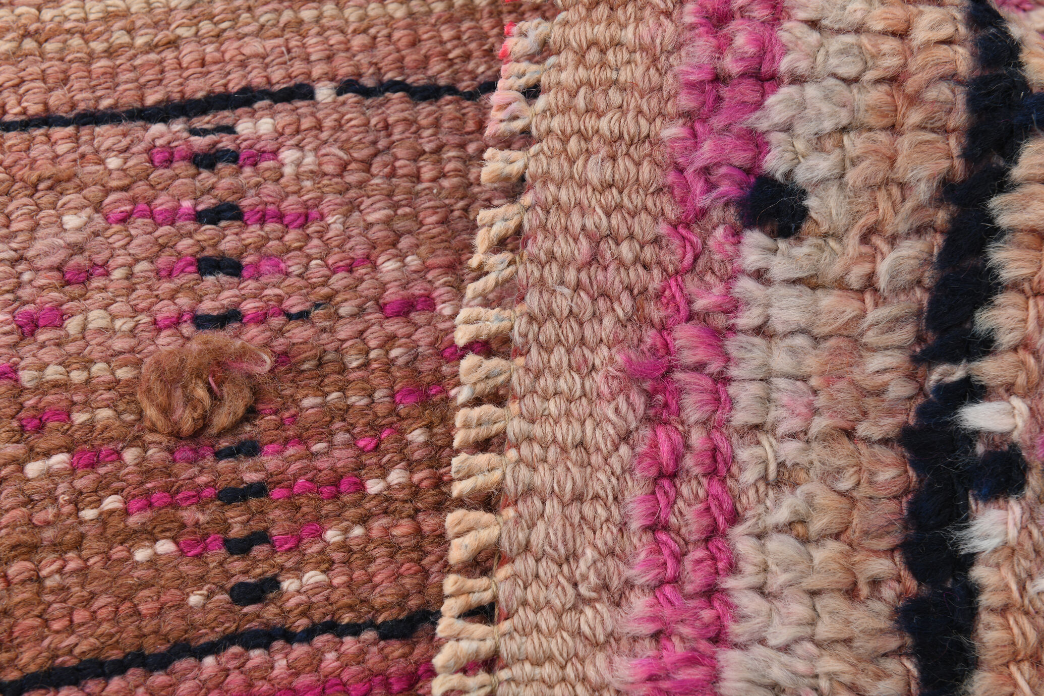 3x10 pastel pink & blue vintage rug