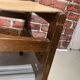 Set of four wooden and leather chairs from Maison Regain