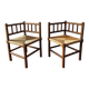 Paire de chaises anciennes bois tourné bobine