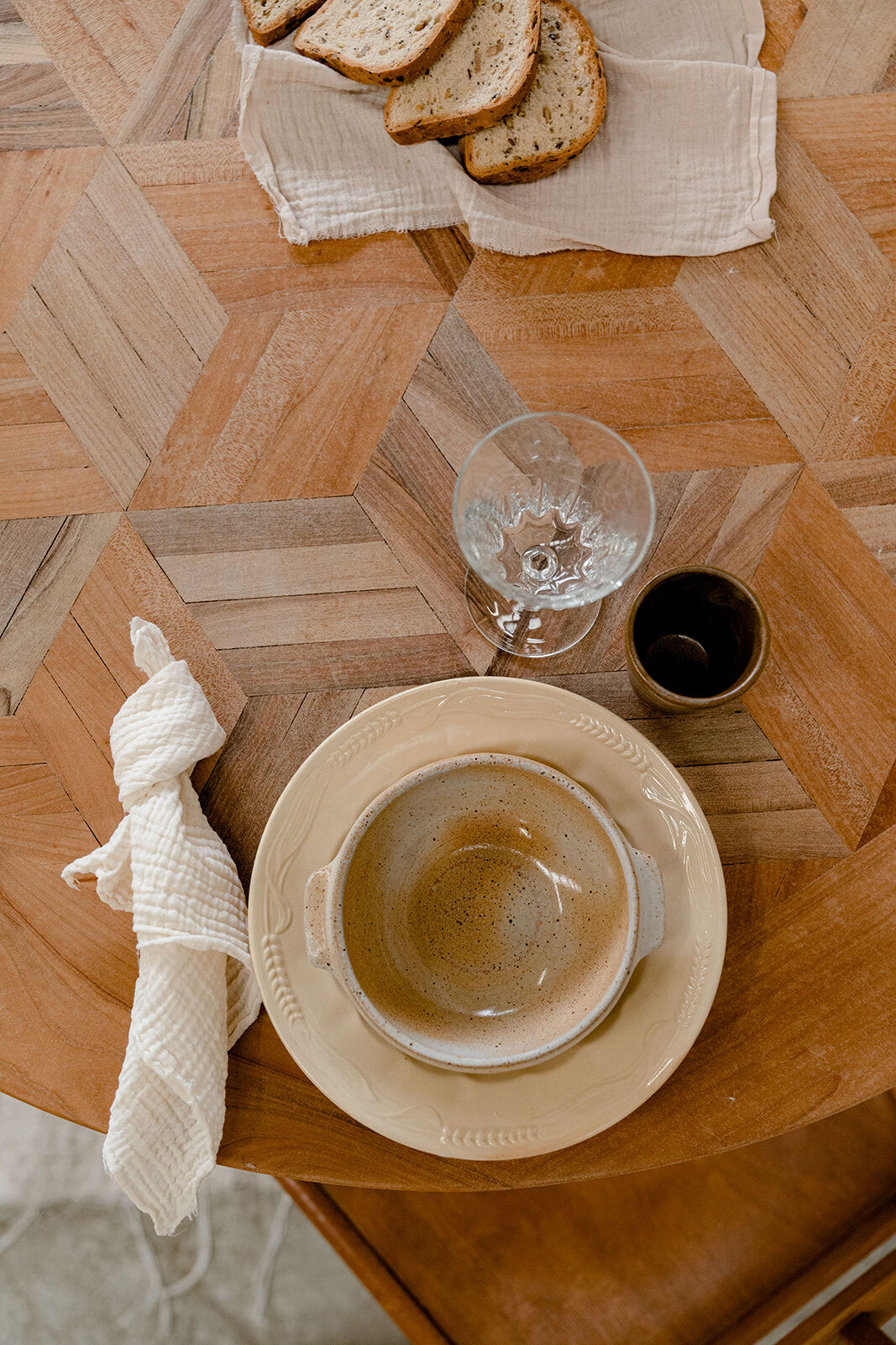 Oval marquetry table – solid wood