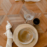 Oval marquetry table – solid wood