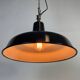 Industrial French Black Enamel Factory Pendant Lamp, 1960s