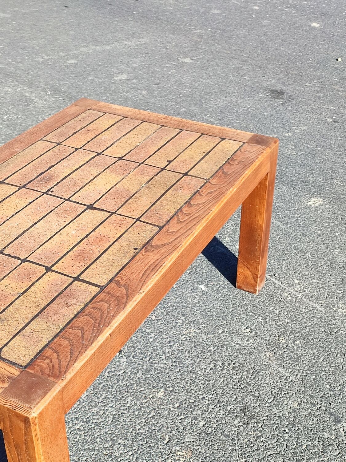 Wood stoneware coffee table