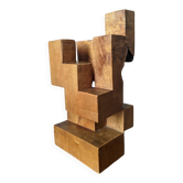 Sculpture artisanale en bois de Cèdre art abstrait