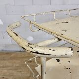 Vintage large metal hospital trolley linen nurse cart