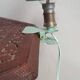 Mushroom lamp, with clip, in almond green metal, 1960s