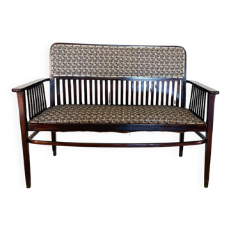 Art Nouveau style bench - Jacquard fabric
