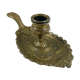Oval brass hand-held candlestick