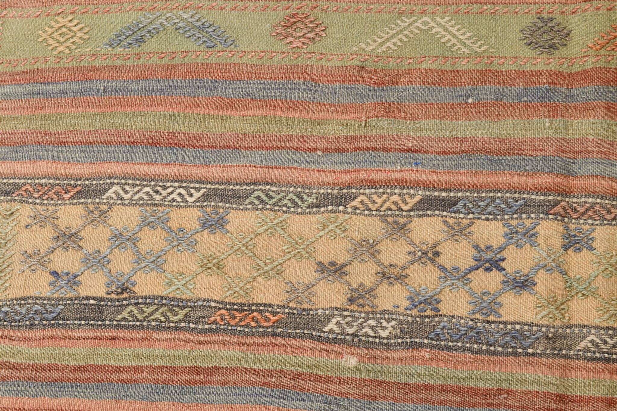 6x11 Kilim Soft Earth Tones Wool Area Kilim Rug, Handwoven Kilim,169x321 Cm