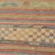 Tapis Kilim en laine tissé main, tons terreux doux, 6 x 11 cm, 169 x 321 cm