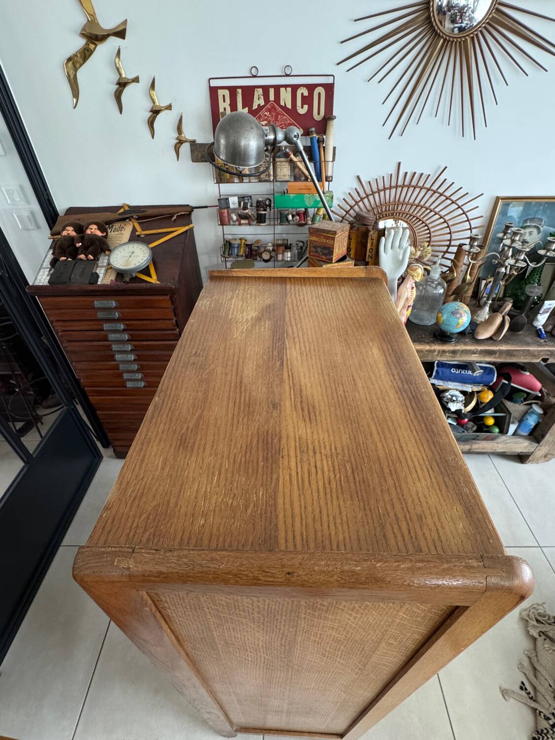 Vintage wooden secretary desk from the 50s