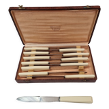 12 ivory Bakelite meat knives