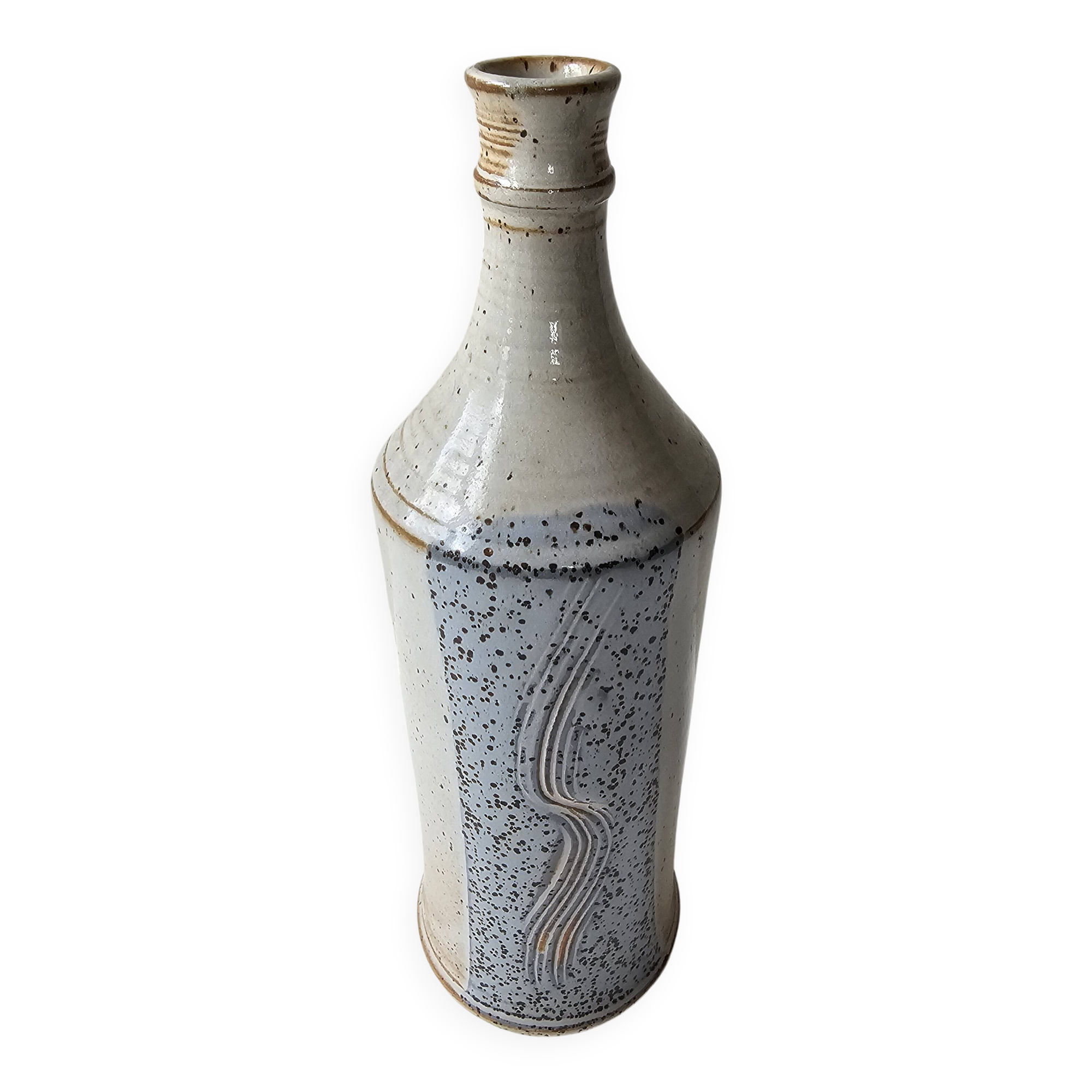 Ceramic soliflore vase bottle signed C. Dangon (Salins)