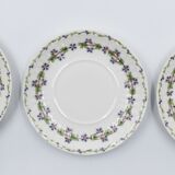 Three cups and under porcelain tea cups from Limoges Haviland barbed-wire décor