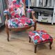 Voltaire armchair and ottoman