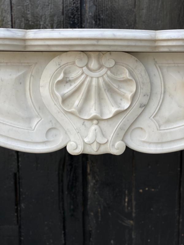 Louis XV Style Fireplace In Carrara Marble