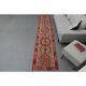 1970s Vintage Turkish Oushak Handmade Wool Cotton Red Runner Rug 70x354