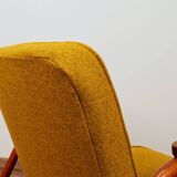 Pair of armchairs in natural wool, gilt, 1960.