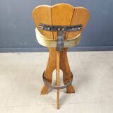 Set of 4 vintage brutalist bar stools, 1960s