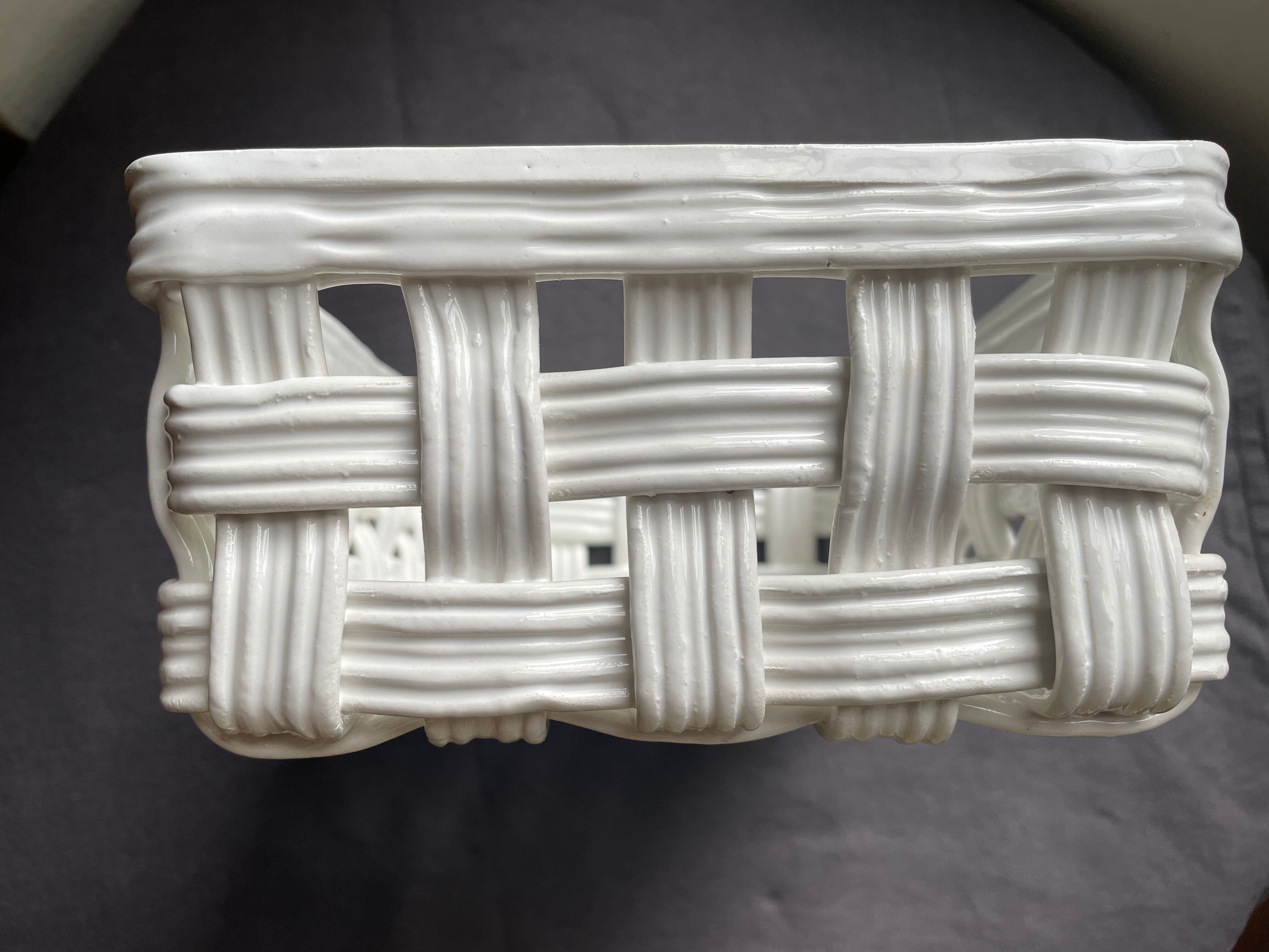 White ceramic basket