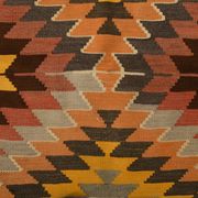 5x8 Orange & Brown Tribal Vintage Kilim Rug, 149x253Cm