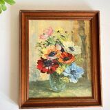 TABLEAU Vintage Bouquet d'anémones