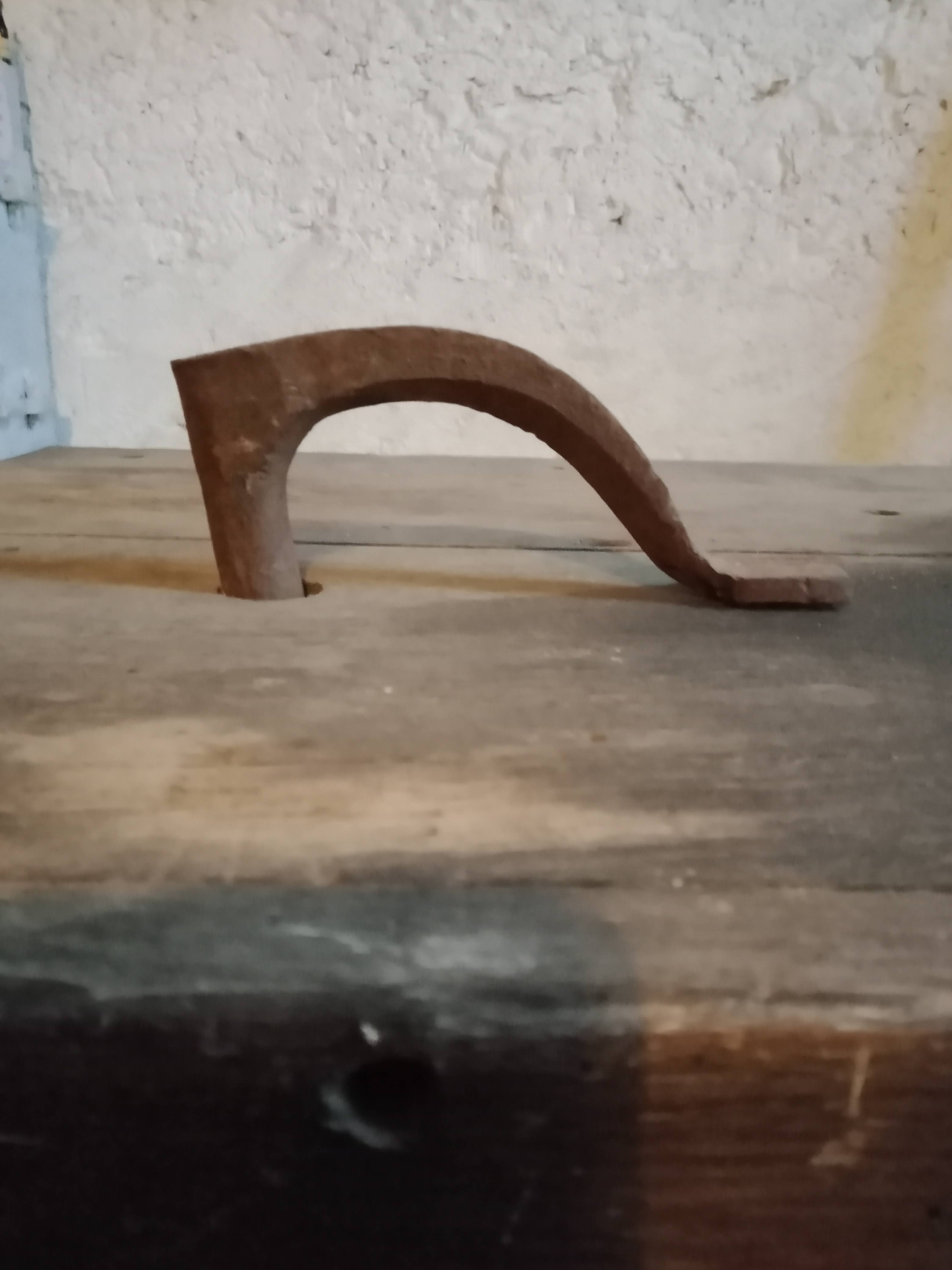 antique workbench with one drawer and two vices